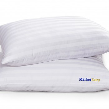 Market Fairy 16x24 Inch Standard Size Fiber Pillow - Soft and Supportive Sleep Pillow for Neck (Pack of 2)